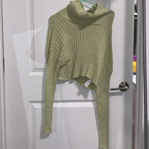 Forever 21 Turtleneck Cropped Green Sweater